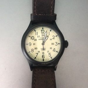 Watch with leather waist band